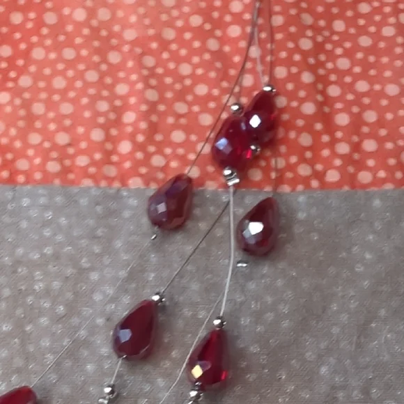 Elegant Multi-Strand Red Necklace - Picture 4 of 7